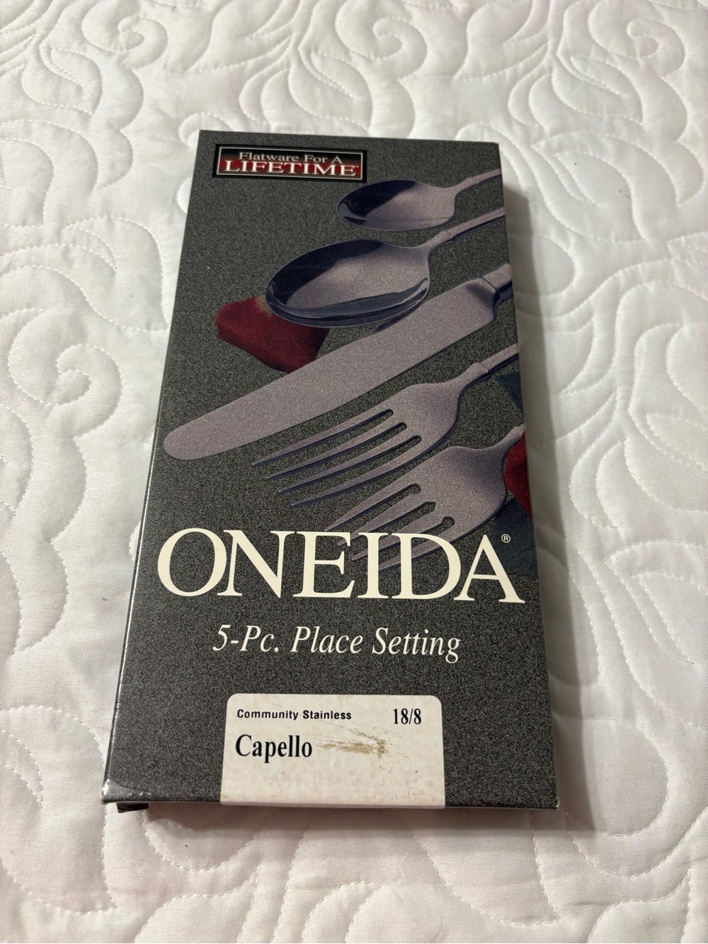 Oneida Stainless Steel Place Setting with Red Accents